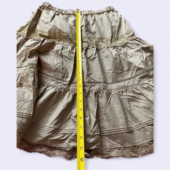 Japanese Voi·e·noi Fairy core Lace Tiered Skirt Tan brown - Picture 5 of 14